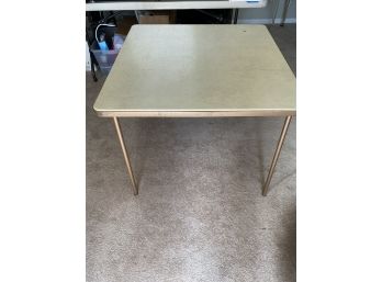 Metal Card Table With Padded Vinyl Top