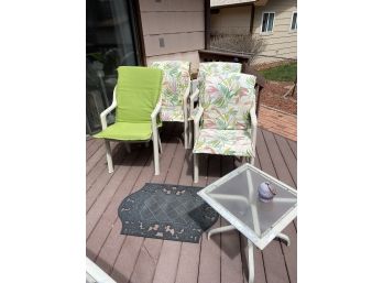Patio Furniture Set, With 6 Chairs & Reversible Padded Cushions