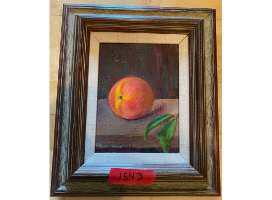 Hand Painted Original Still Life Of A Peach, Plus A Print Of Daisies