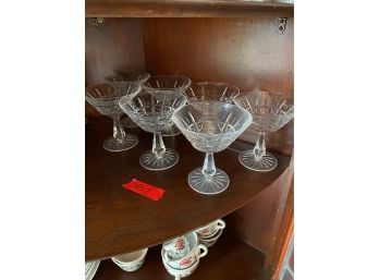 7 Waterford Crystal Coupe Champagne Glasses (match Items 1454 And 1455)