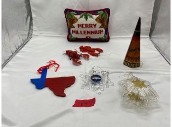 12 Assorted Holiday Ornaments Including DENVER BRONCOS