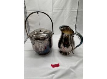 Silver Ice Bucket And Pitcher