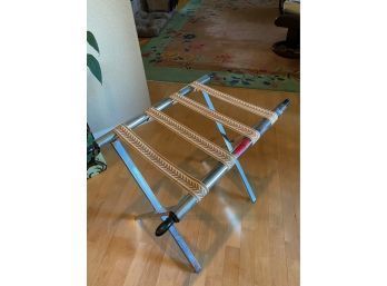 Metal Frame And Canvas Strap Luggage Rack