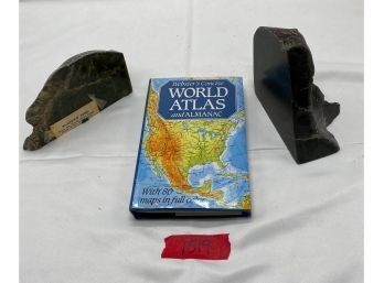 Kobuk River Range Alaskan Jade Bookends & World Almanac