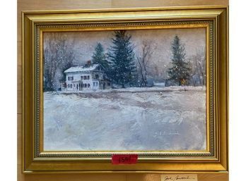Jack Broderick Oil Painting Home In Winter