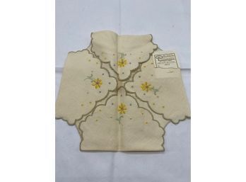 Assorted Placemats, Napkins In Linen Decorated With  Needlepoint