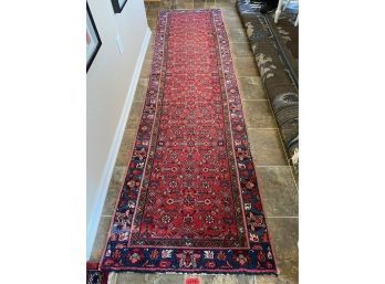 Iranian Red And Blue Runner Carpet