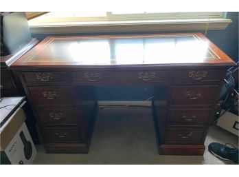 Sligh Mid Century Leather Top Office Desk