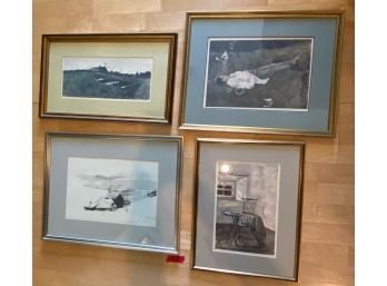4 Framed Andrew Wyeth Prints From Four Seasons Collection