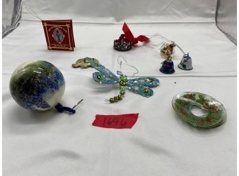 Assorted Holiday Ornaments And Wax Catchers