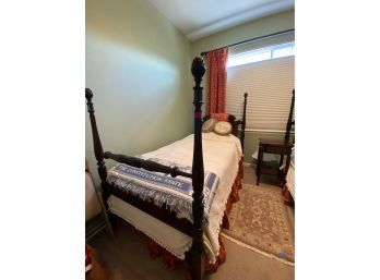 Beacon Hill Mahogany Twin Size Four Poster Bed (#1)