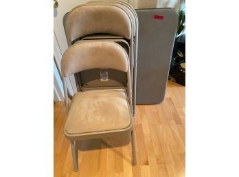 Card Table And Set Of 4 Folding Chairs