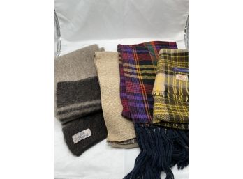 Assortment Of Men's Winter Scarves, Quilt And Falsa Style Blanket