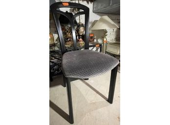 Painted Black Wood Side Chairs (one W/back Upholstery)