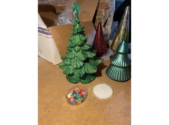 Vintage And Collectible Ceramic Lighted Christmas Trees Collection