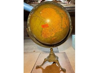 Vintage Globe On Bronze Stand