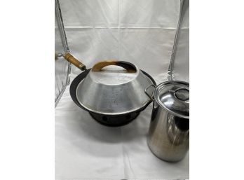 Vintage Wok And Asparagus Pot