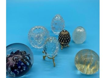 Paperweight And Decorative Eggs