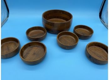 Black Walnut Wood Salad Bowl Set