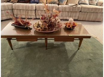 Mid Century Modern Coffee Table With Glass Top