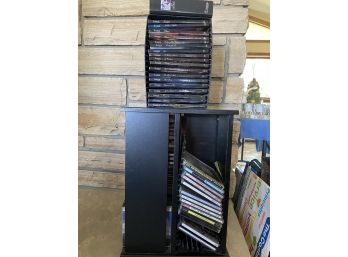 Assorted CDs With Rack