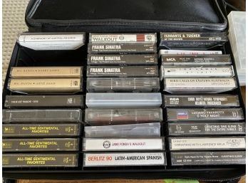 Assortment Of Cassettes With Carrying Case