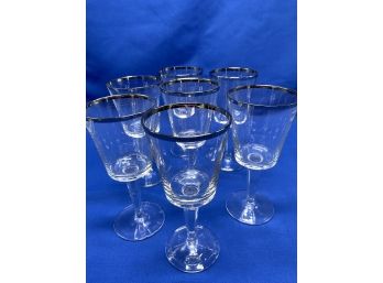Silver Rimmed Wine Glasses