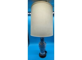 Blue And Gold Asian Motif Lamp