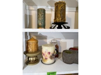 Decorative Candles On Bases And Trays