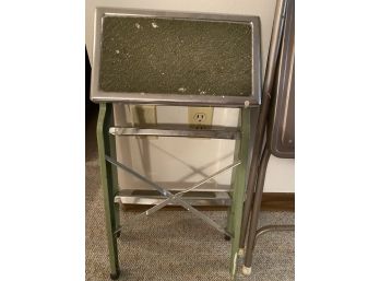 Vintage Metal Step Stool And Samsonite Metal Folding Chair