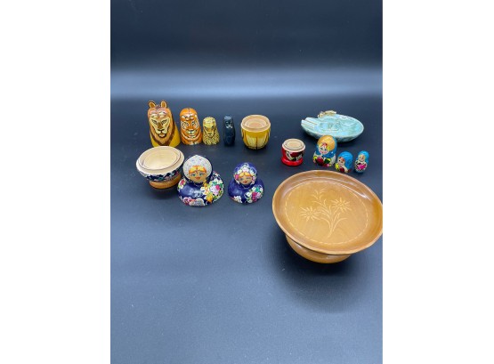 Russian Nesting Dolls, Wooden Plate Music Box And More