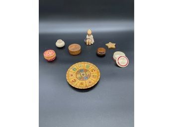 German Hummel Figurine, Coat Of Arms Plate, Assorted Covered Containers