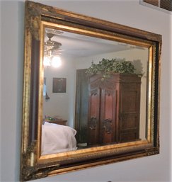 Lot16-1660 Large Gold & Maroon Framed Mirror 37x31