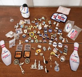#499  (2-15 Added To Auction) Bowling Salt & Pepper Shaker - Pins - Vintage Weight Watchers Pins & More
