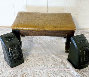#95 (2) Electric Heaters & Electric Heated Footstool