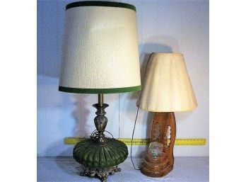 #280 Lamps - Green Lamp 32x16 - Wood Lamp 29x14