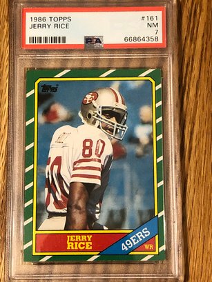 1986  Topps Jerry Rice PSA 7 NM Rookie Card!