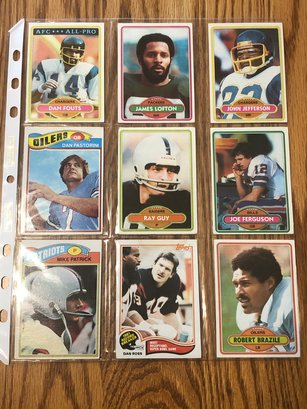 Lot Of (9) 1970s And 1980s Topps Football Cards