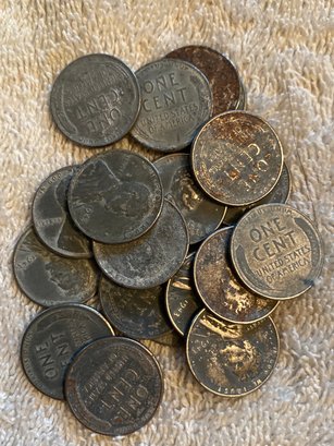 Assorted Steel Wheat Pennies Lot Of 20