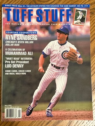 May 1992 Tuff Stuff Magazine With Hall Of Famer Ryne Sandberg On Cover