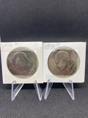 1972 D Eisenhower Ike Dollar Coin  Lot Of 2