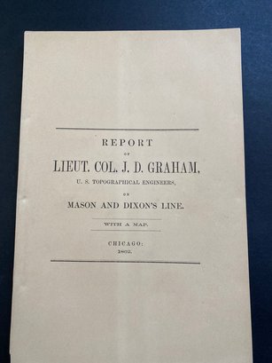 1862 Mason And Dixon Line Book