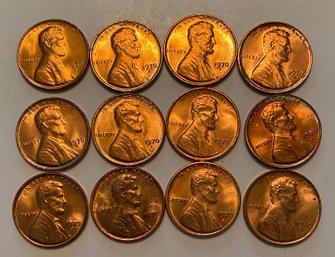 1970 S Lincoln Uncirculated Penny Lot Of 12