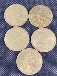 2000  Sacagawea Dollar Coin Lot Of 5