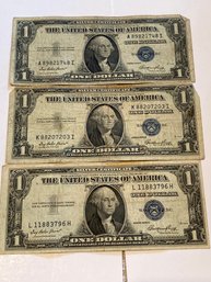 1935 E Silver Certificate Dollar Bill Lot Of 3
