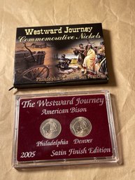 2005-P&D Westward Journey Nickel Set - American Bison, Platinum Edition BU