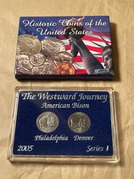 US Westward Journey Jefferson Nickel Set: 2005 PD,  American Bison , Platinum Edition