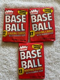 1981 Fleer Baseball Wax Pack Lot Of 3