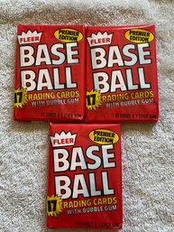 1981 Fleer Baseball Wax Pack Lot Of 3