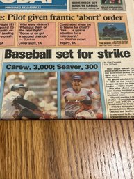 USA Today Seaver 300th Win And Carew 3,000 Hit From August 5, 1985